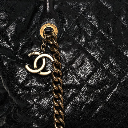 Chanel Glazed Caviar Quilted Small Shiva Tote Black 8 of 16