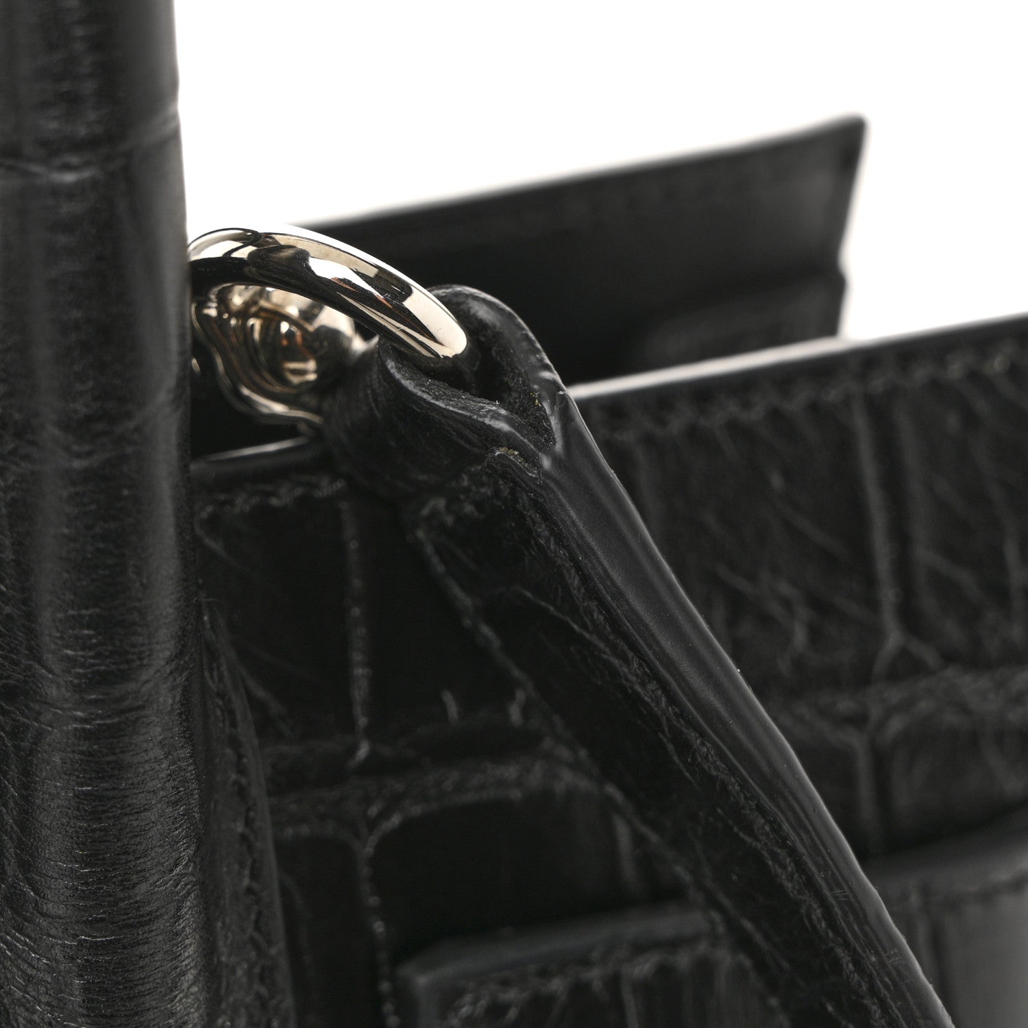 Saint Laurent Calfskin Crocodile Embossed Nano Sac De Jour Black 13 of 13