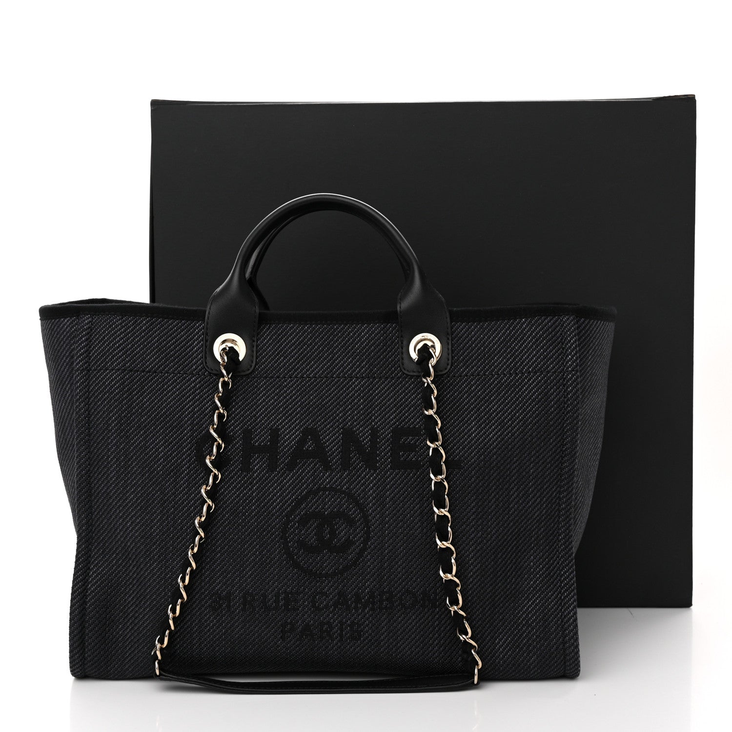 Chanel Canvas Medium Deauville Tote Black 11 of 11