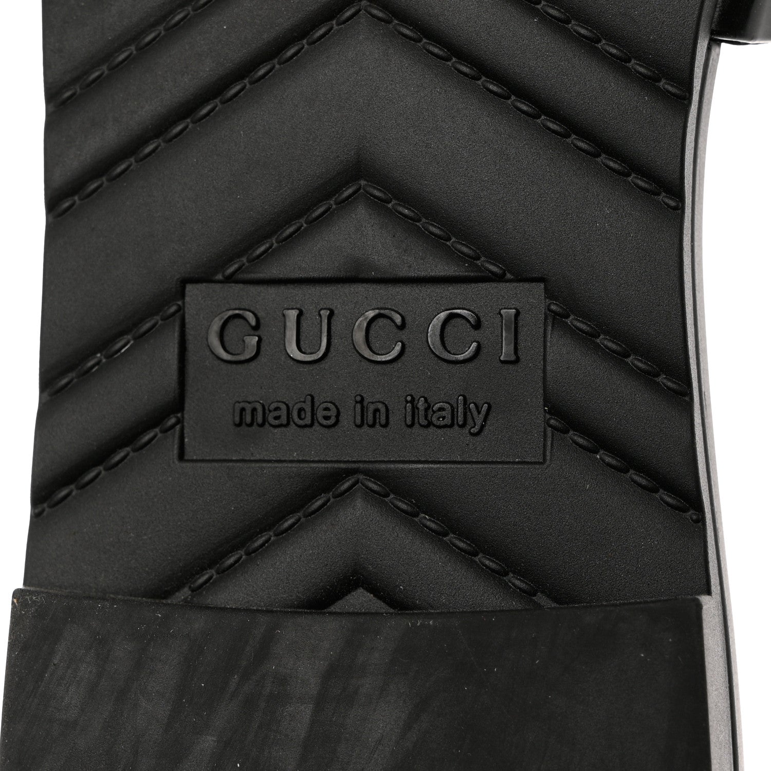 Gucci Rubber Womens Slide Sandals 38 Black 7 of 9