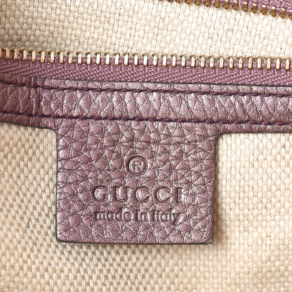 Gucci Metallic Pebbled Calfskin Small Soho Shoulder Bag Purple 6 of 10