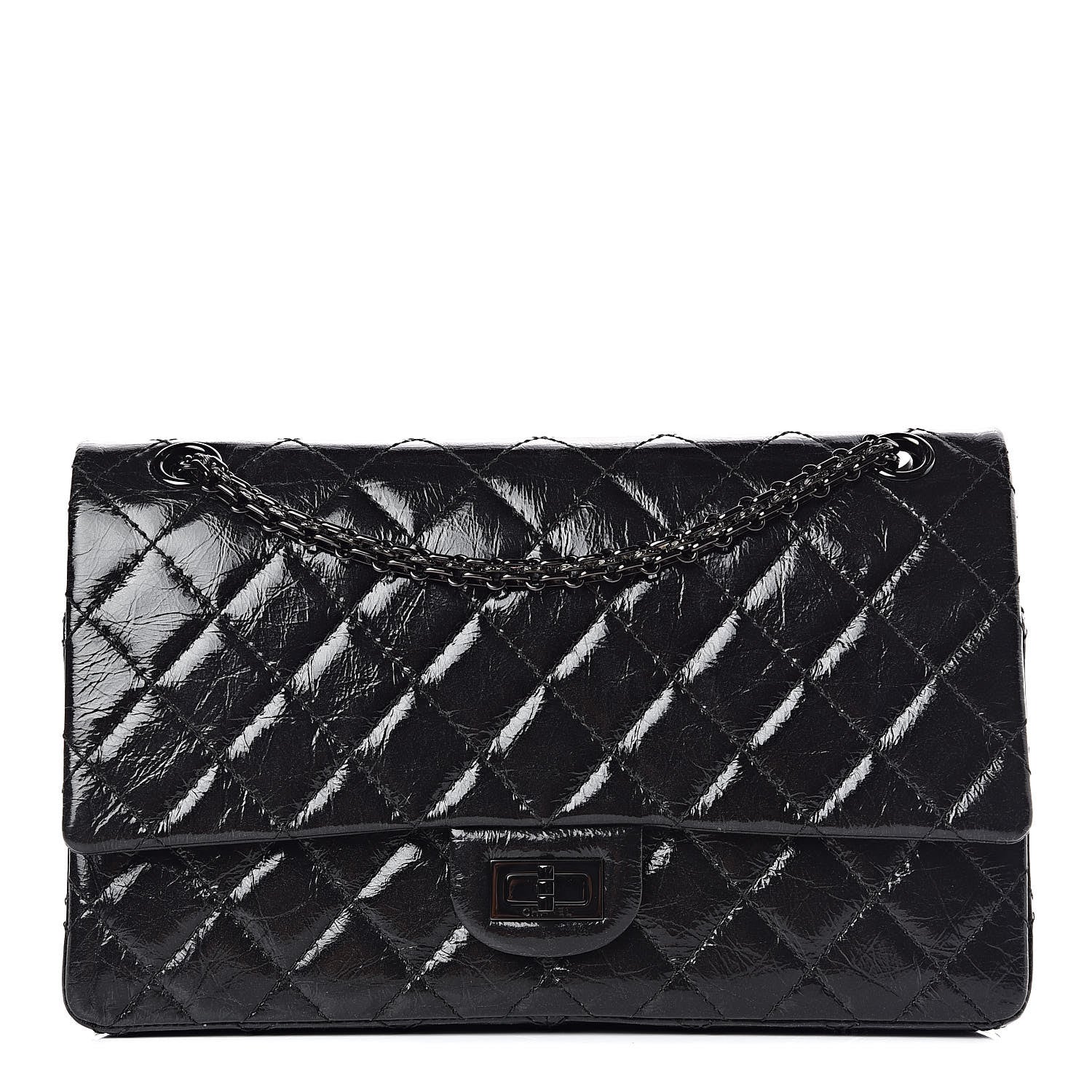 Chanel Glazed Calfskin Quilted 2.55 Reissue 226 Flap So Black 1 of 13