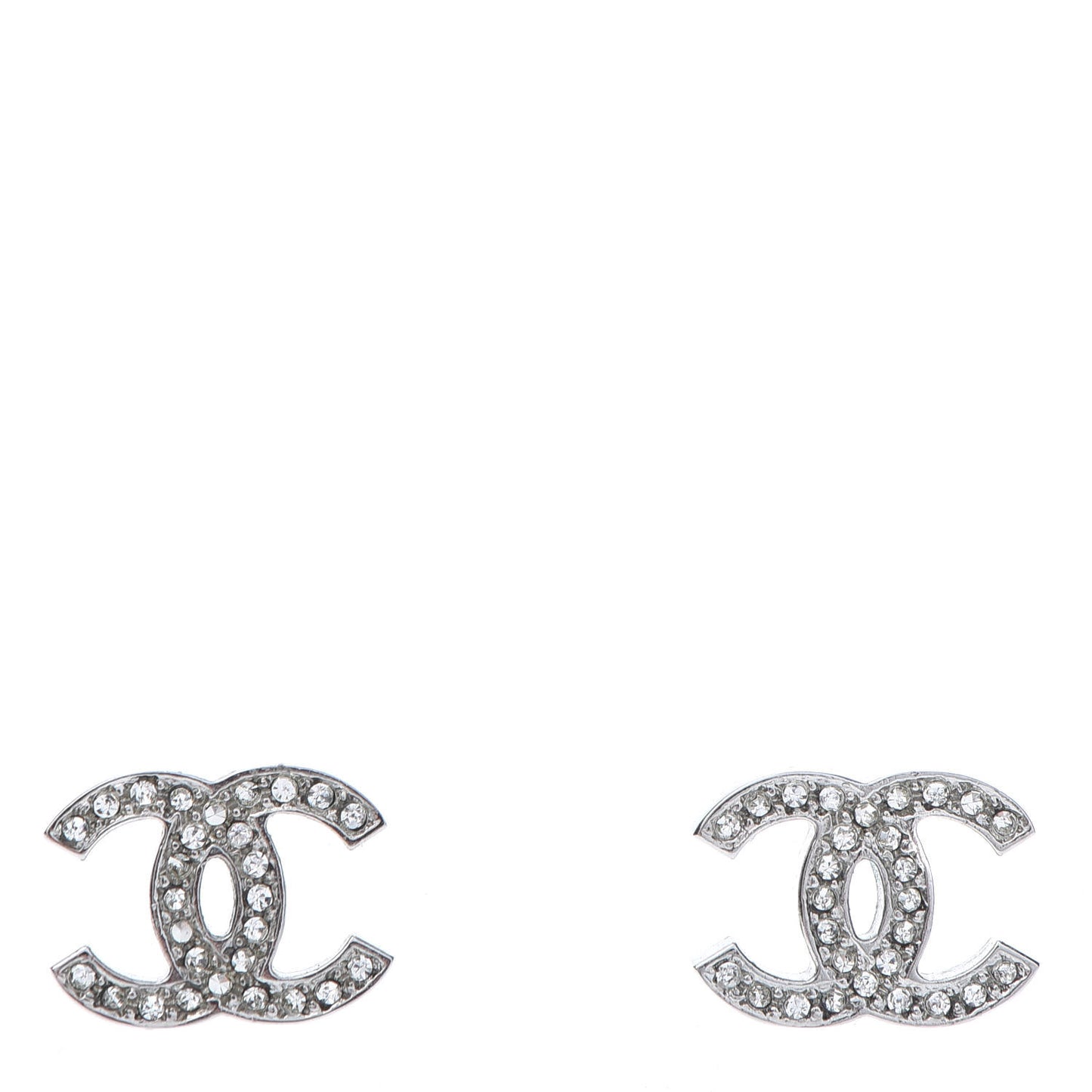 Crystal CC Earrings Silver