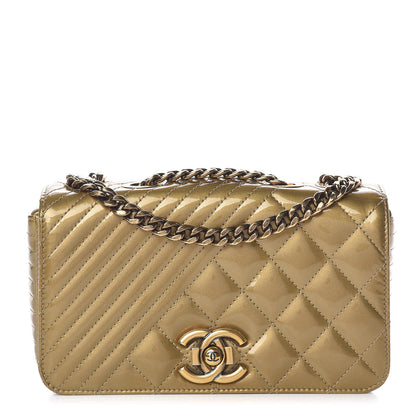 Chanel Iridescent Patent Quilted Small Coco Boy Flap Gold 1 of 17