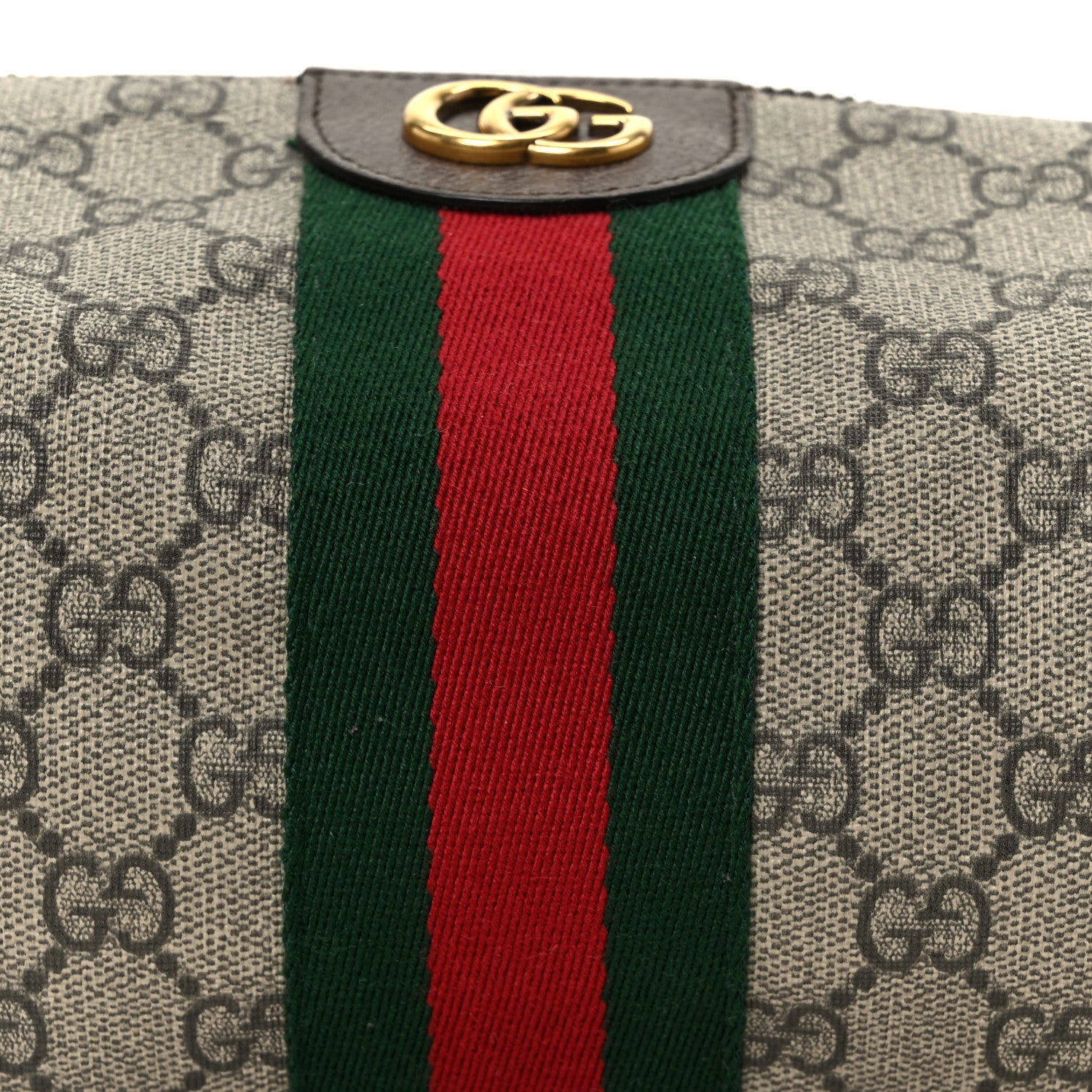 Gucci GG Supreme Monogram Web Ophidia Toiletry Case Beige 1826152
