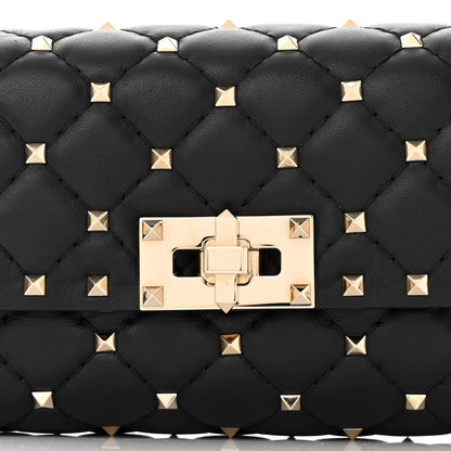 Valentino Garavani Lambskin Rockstud Spike Belt Bag 85 Black 8 of 10