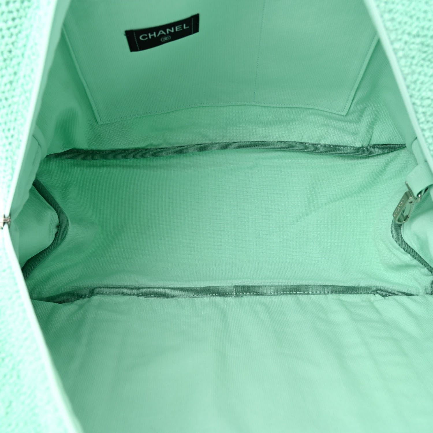 Chanel Terry Cotton CC Beach Tote Towel Set Green 6 of 12