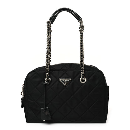 Prada Nylon Tessuto Impuntu Quilted Shoulder Bag Black 1 of 8