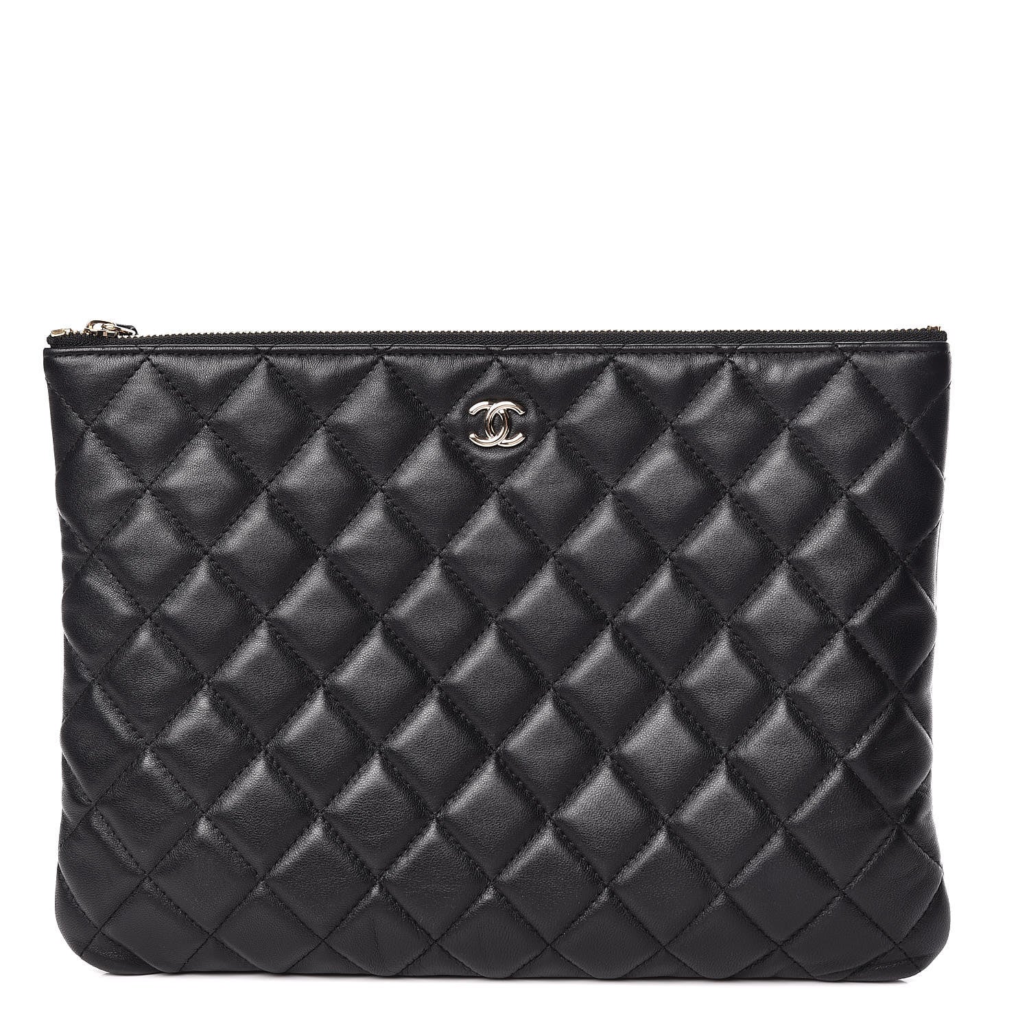 Chanel Lambskin Quilted Medium Cosmetic Case Black 1 of 10