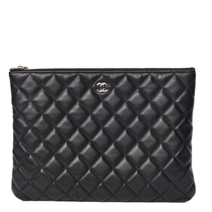 Chanel Lambskin Quilted Medium Cosmetic Case Black 1 of 10