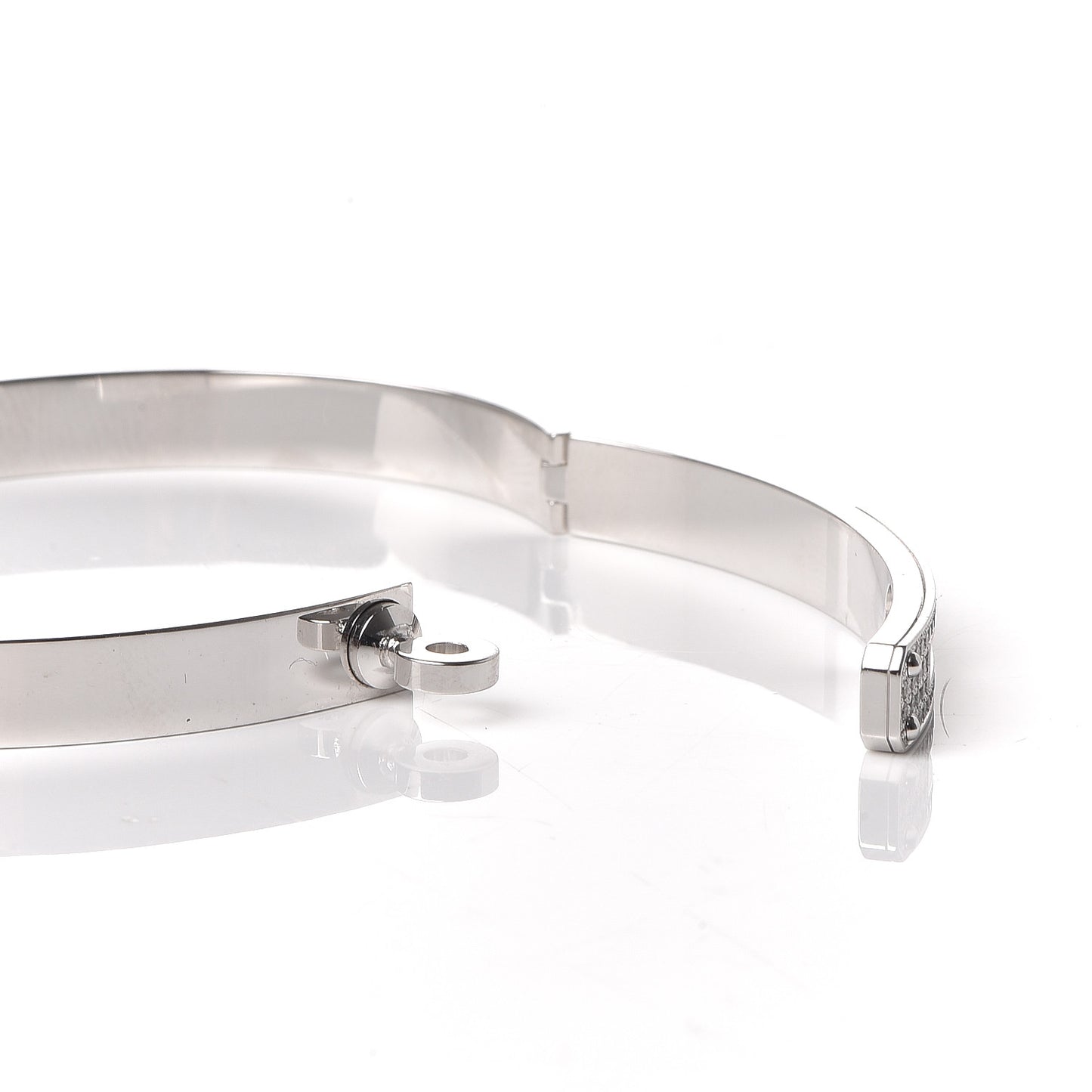 18K White Gold Diamond PM Kelly Pave Bracelet SH