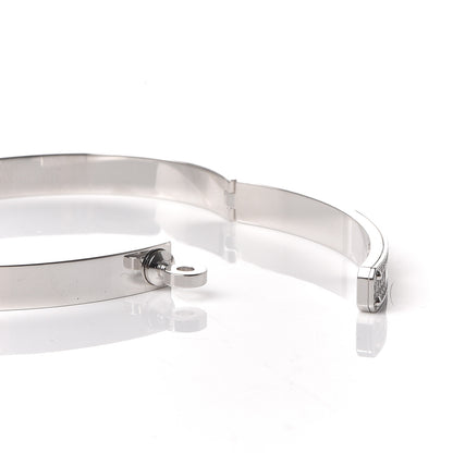 Hermes 18K White Gold Diamond PM Kelly Pave Bracelet SH 4 of 5