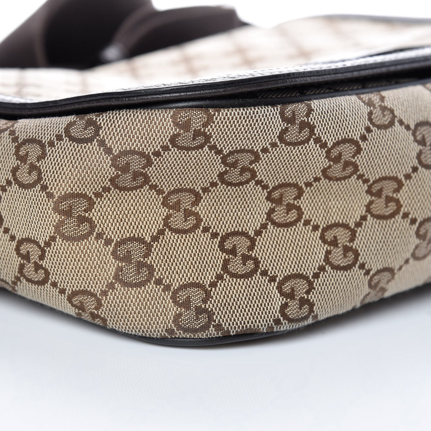 Monogram Flap Messenger Bag Beige Dark Brown