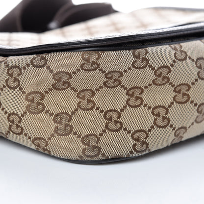 Gucci Monogram Flap Messenger Bag Beige Dark Brown 10 of 11