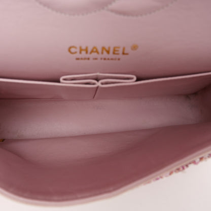 Chanel Tweed Quilted Medium Double Flap Light Pink 5 of 17
