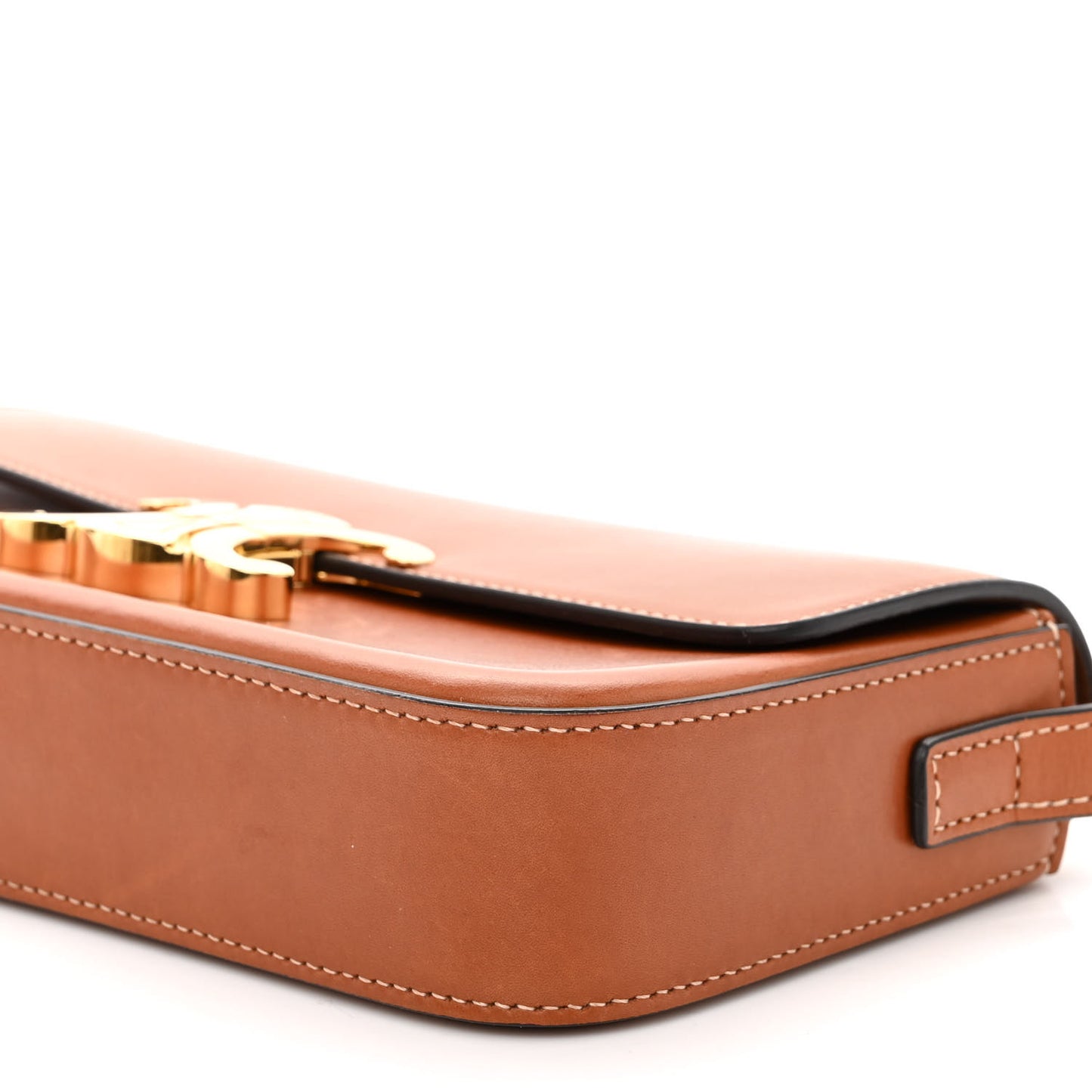 Natural Calfskin Triomphe Shoulder Bag Tan