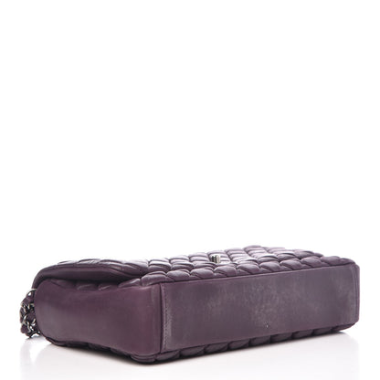 Chanel Iridescent Calfskin Quilted Large New Bubble Flap Plum 4 of 10