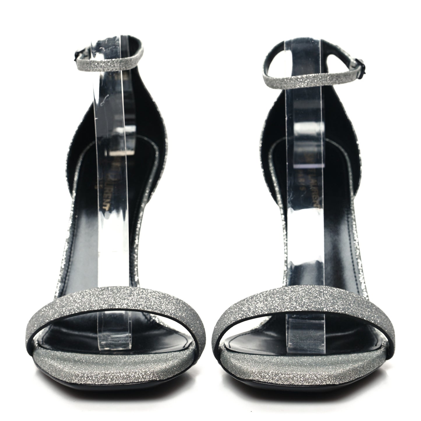 Glitter Amber 105 Ankle Strap Sandals 39.5 Silver