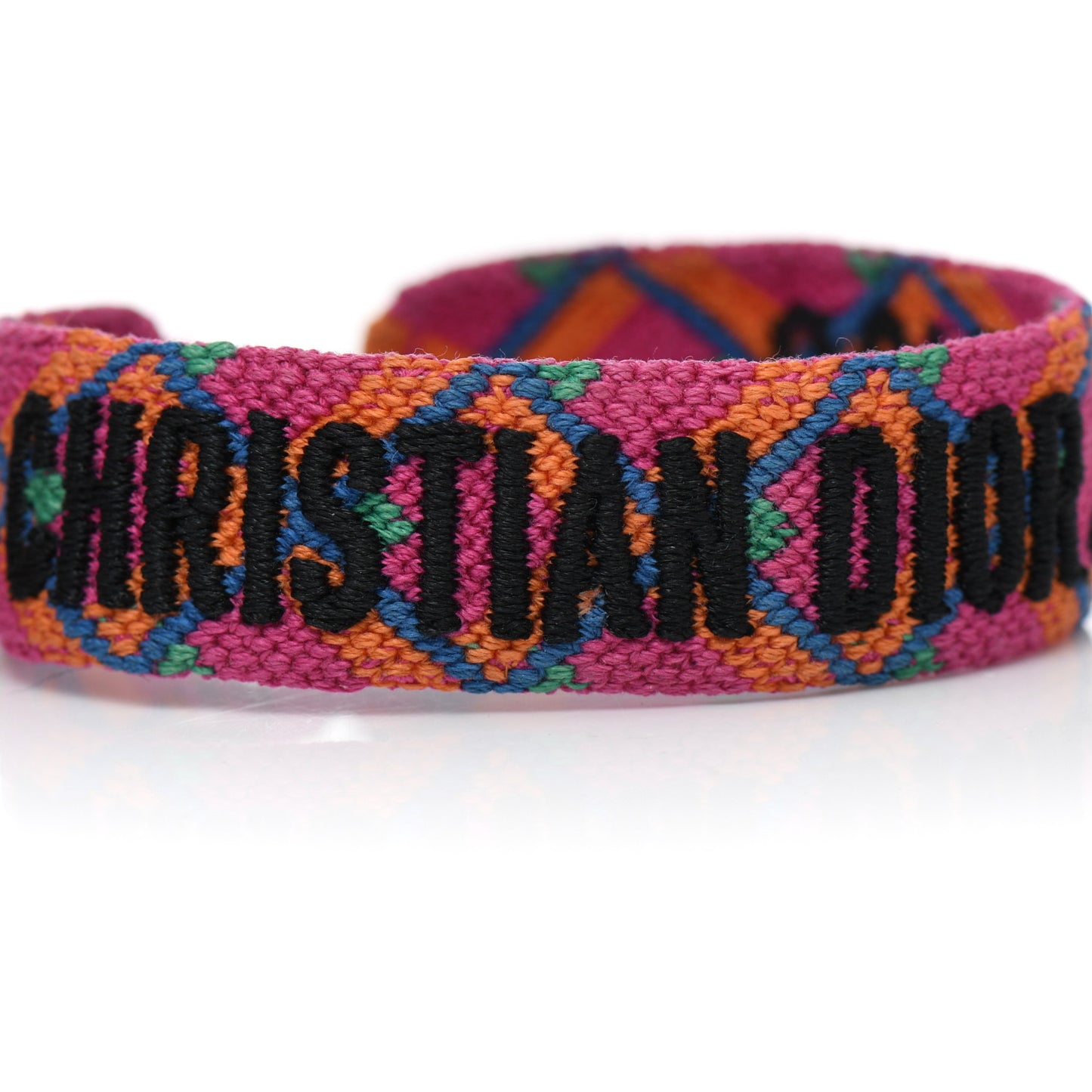 Woven Cotton J'Adior Friendship Bracelet Pink Multicolor