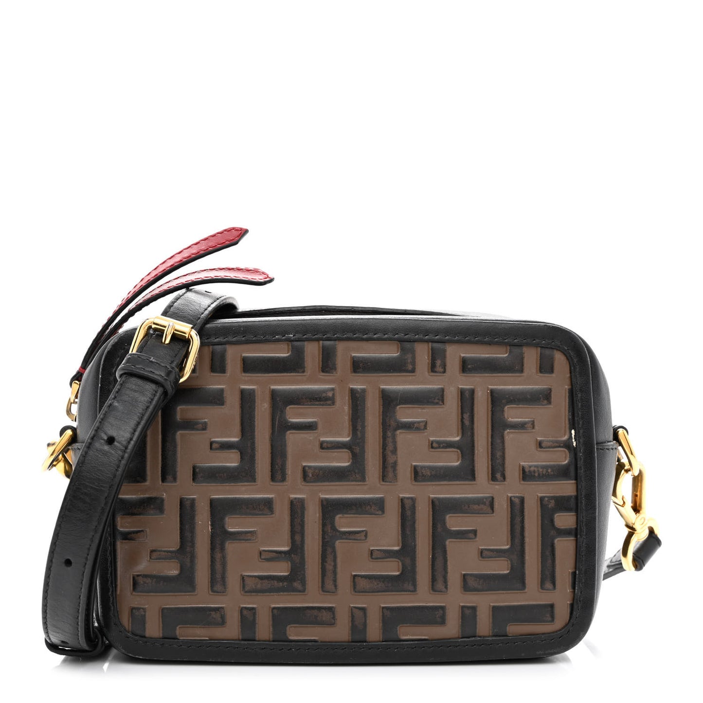 Vitello Century Bi-Color FF 1974 Embossed Mini Camera Case Maya Black