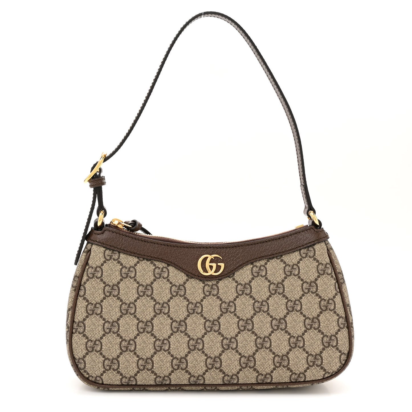 GG Supreme Monogram Textured Dollar Calfskin Small Ophidia Hobo Beige Ebony New Acero