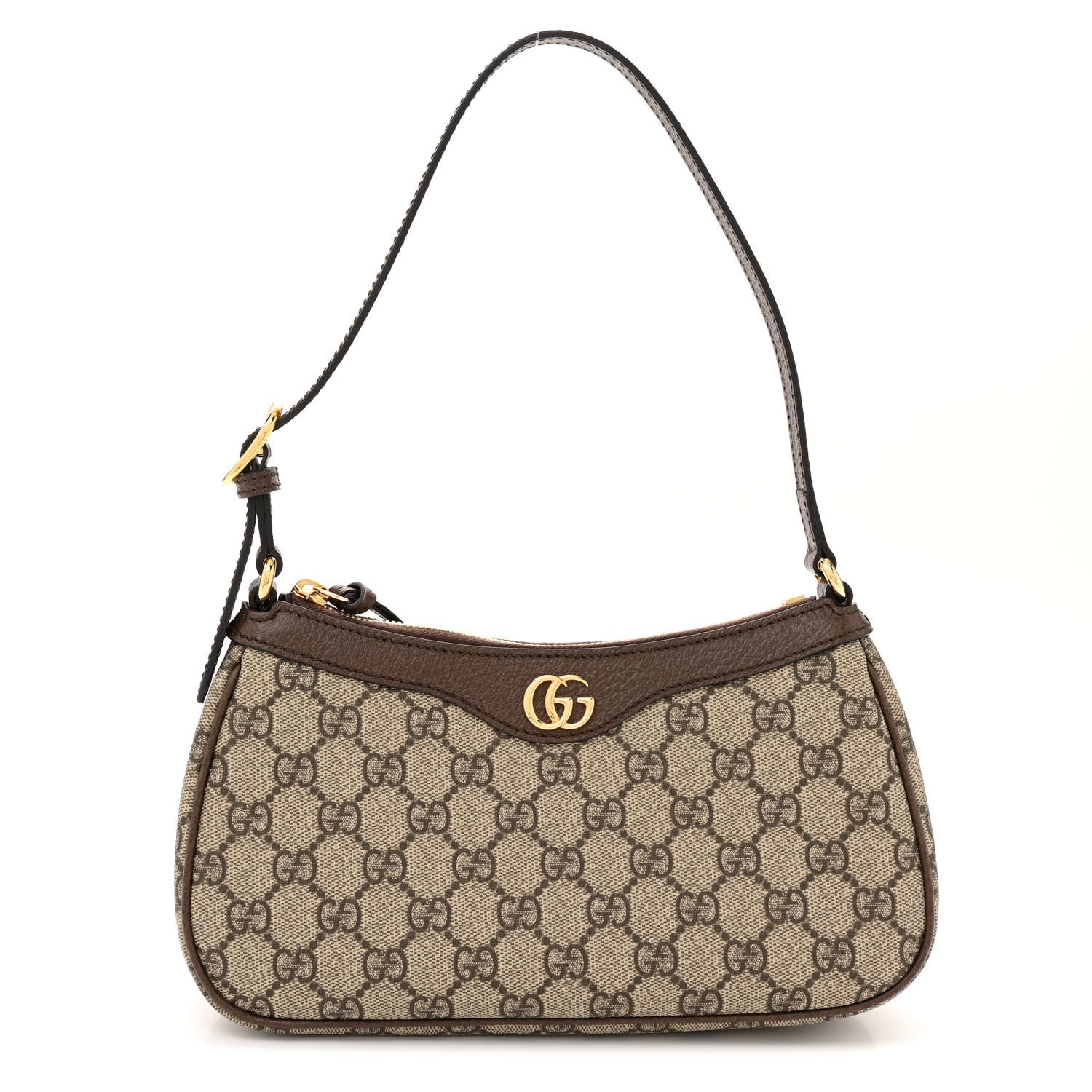 Gucci GG Supreme Monogram Textured Dollar Calfskin Small Ophidia Hobo Beige Ebony New Acero 1 of 10
