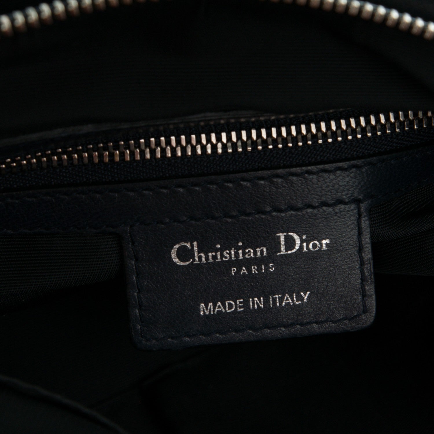 Christian Dior Lambskin Cannage Medium Granville Tote Navy Blue 6 of 12