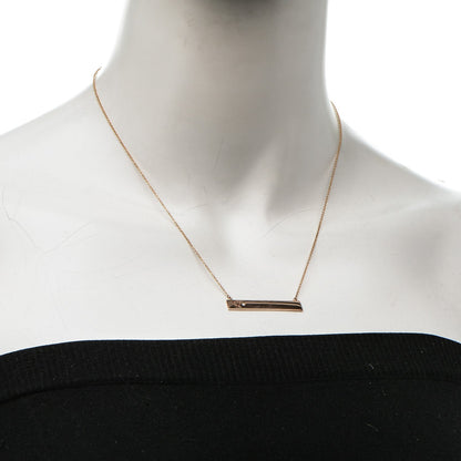 Tiffany 18K Rose Gold Diamond Paloma Picasso Loving Heart Bar Pendant Necklace 2 of 7