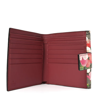 Gucci GG Supreme Monogram Blooms French Flap Wallet Beige Multicolor Dry Rose 5 of 8