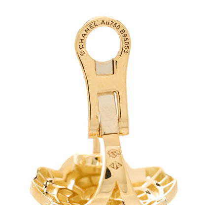 Chanel 18K Yellow Gold Diamond Bouton de Camélia Earrings 7 of 7