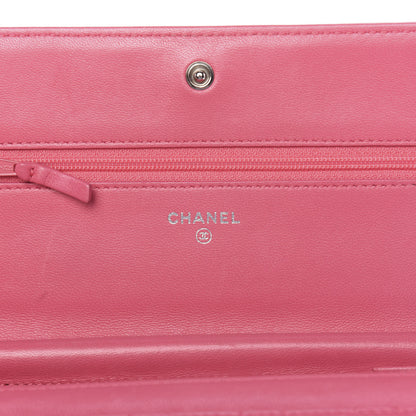 Chanel Lambskin Quilted Boy Wallet On Chain WOC Pink 6 of 13