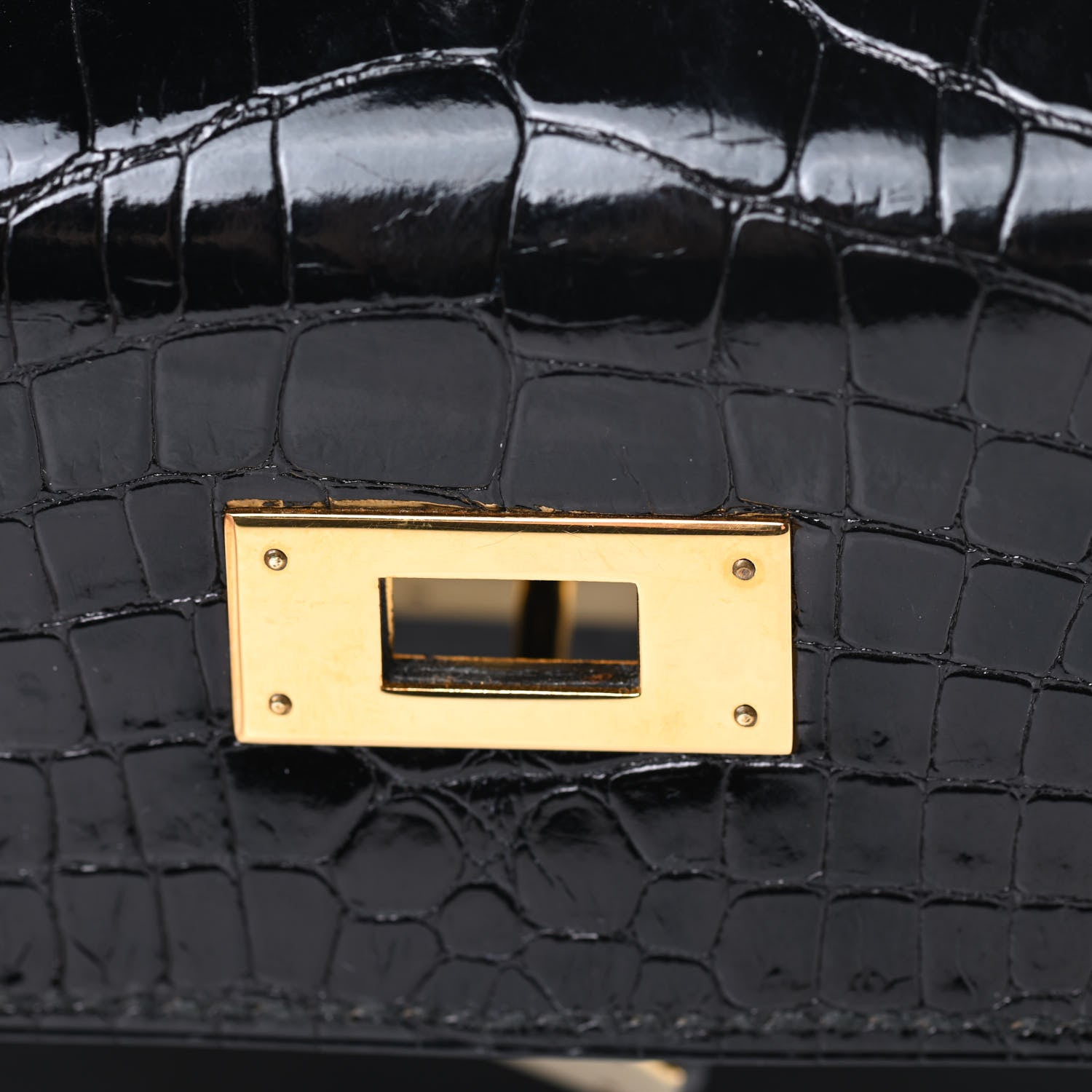 Hermes Shiny Alligator Kelly Sellier 28 Black 24 of 39