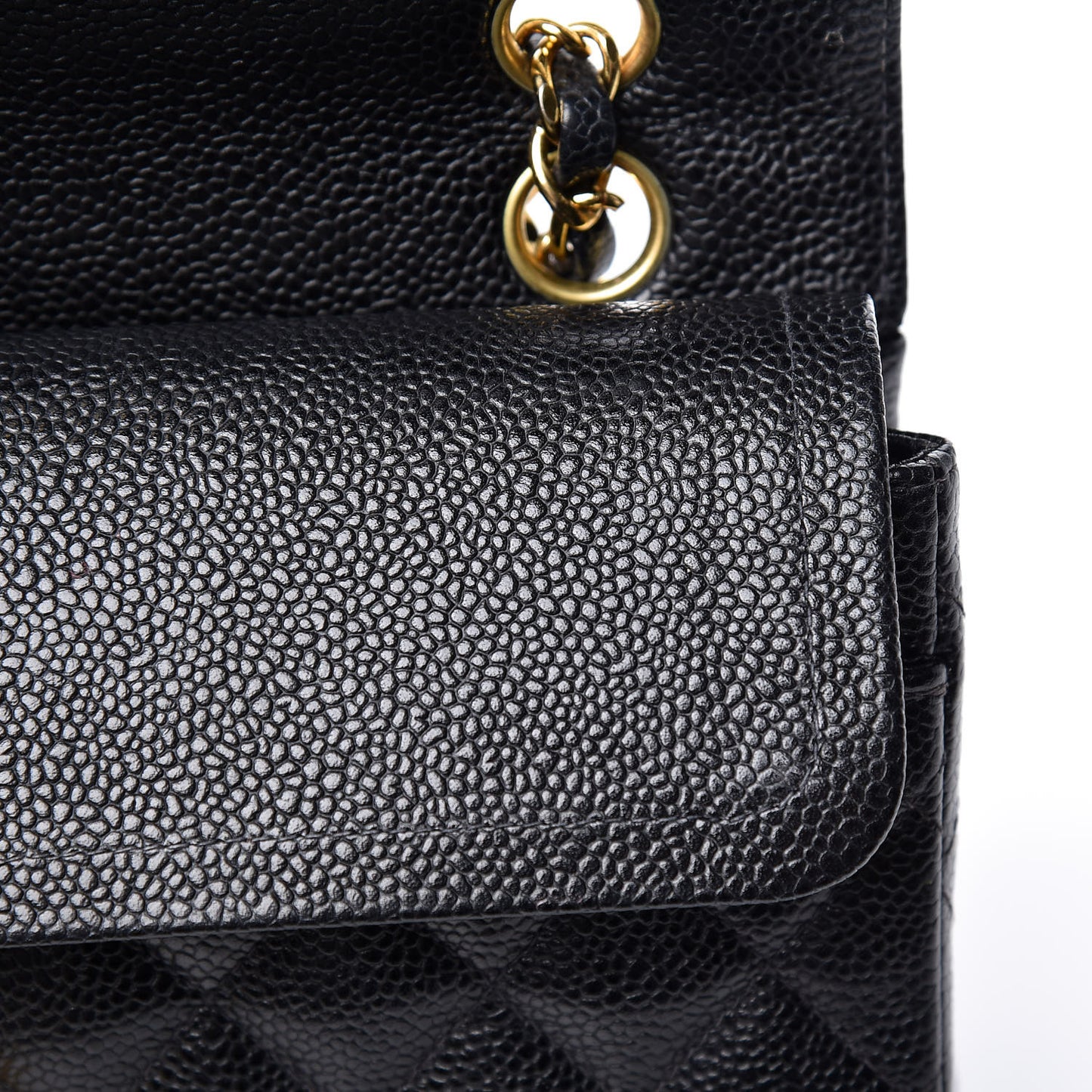 Caviar Quilted Small Double Flap Black