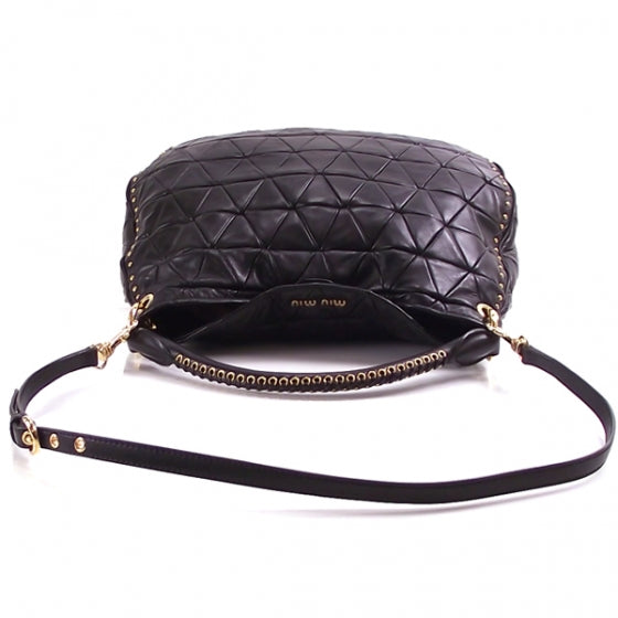 Miu Miu Nappa Studded Sacca Black 5 of 10