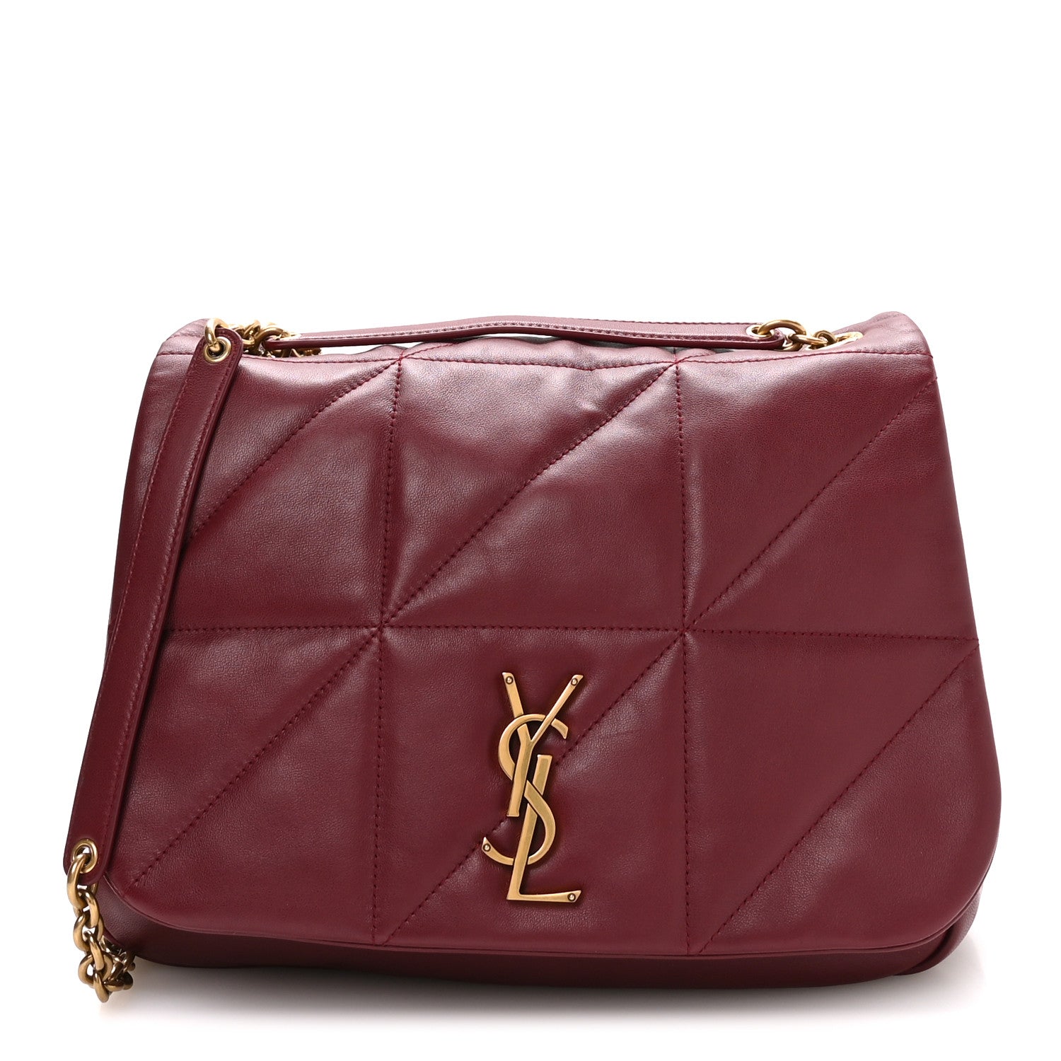 Saint Laurent Lambskin Matelasse Monogram Medium Jamie 4.3 New Dark Bordeaux 1 of 10