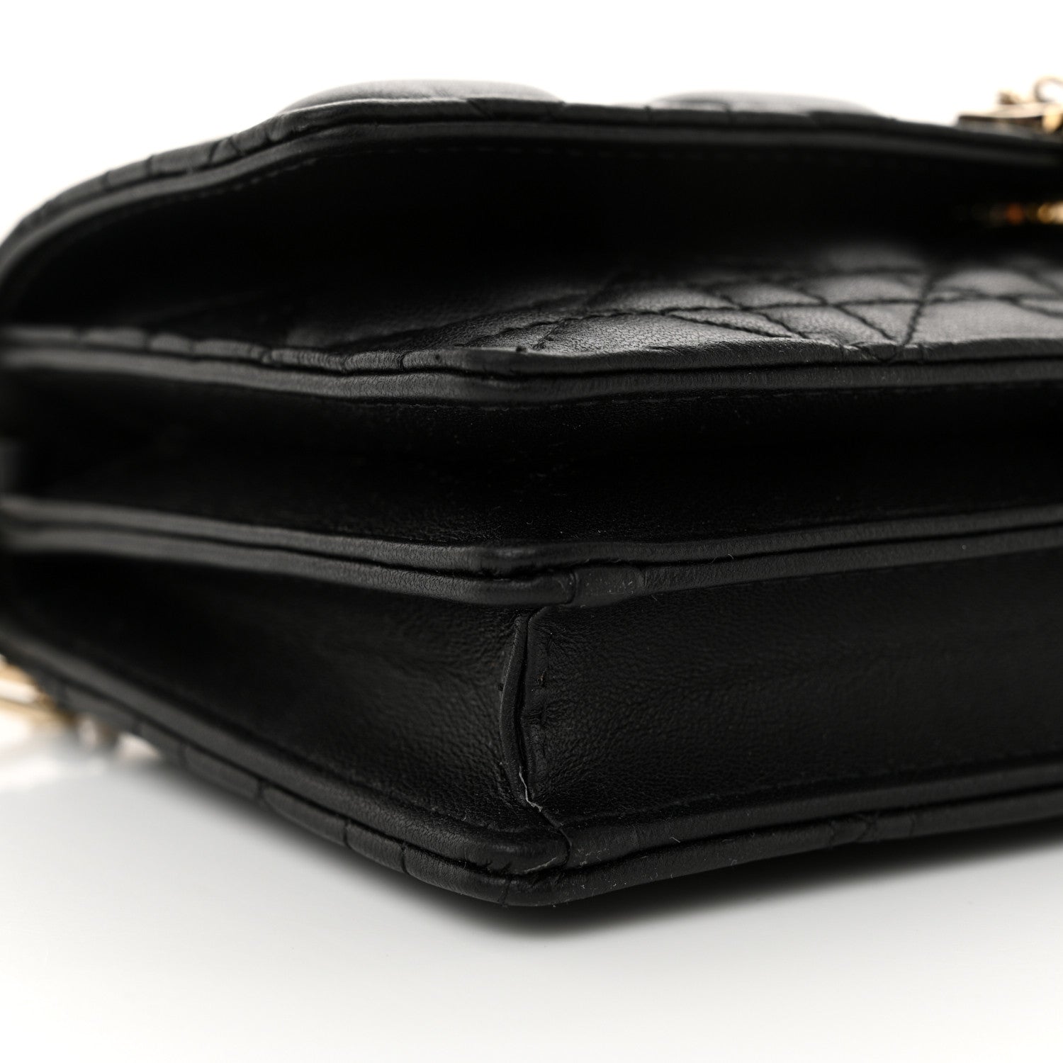 Christian Dior Lambskin Lady Dior Top Handle Clutch Black 9 of 10