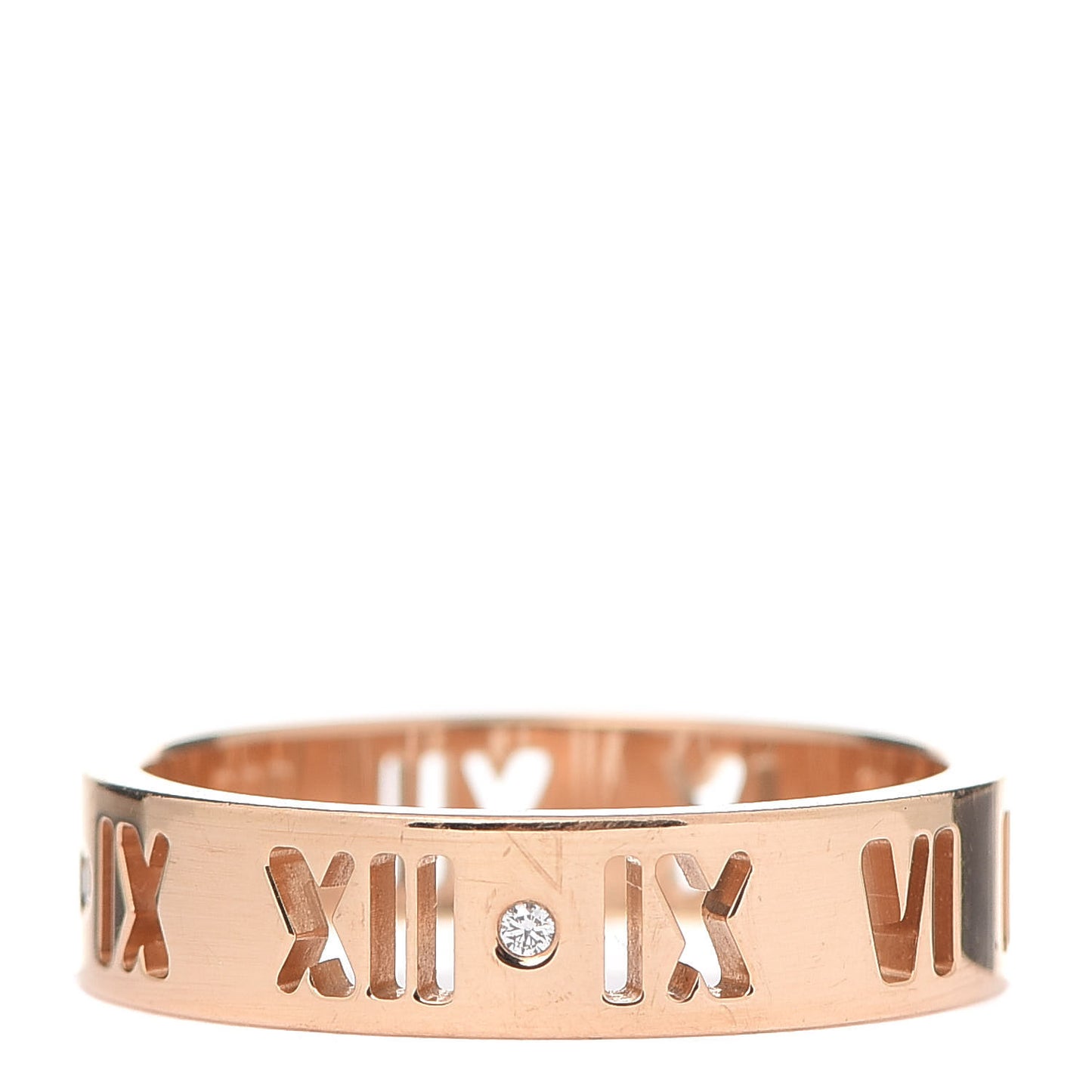 18K Rose Gold Diamond Wide Atlas Pierced Ring 57 8