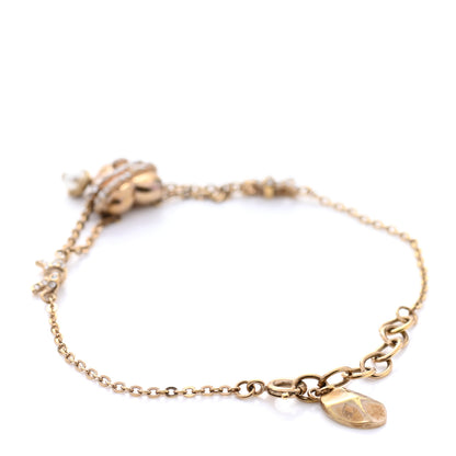 Christian Dior Crystal Heart Charms Bracelet Gold 3 of 4