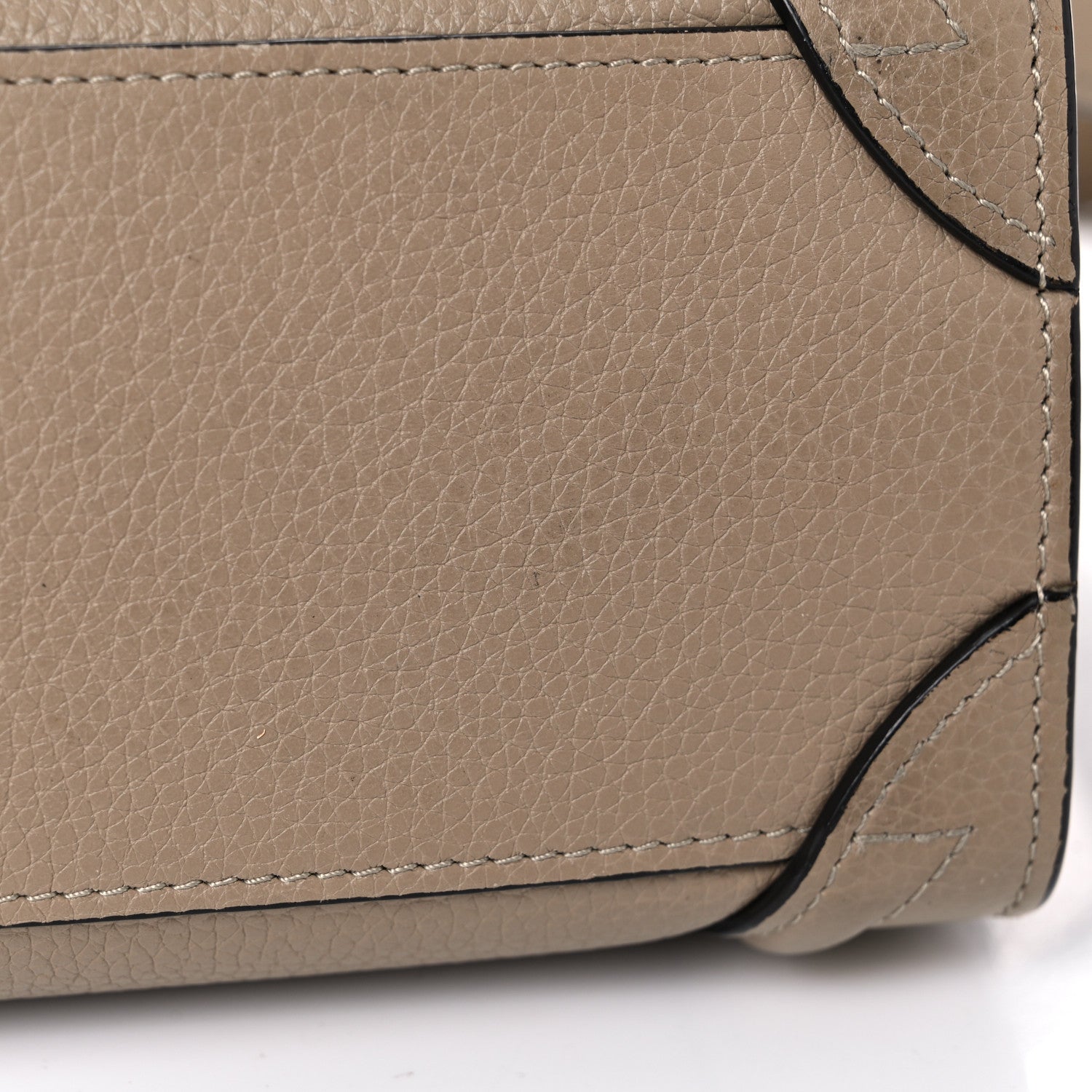 Celine Drummed Calfskin Nano Luggage Dune 12 of 19