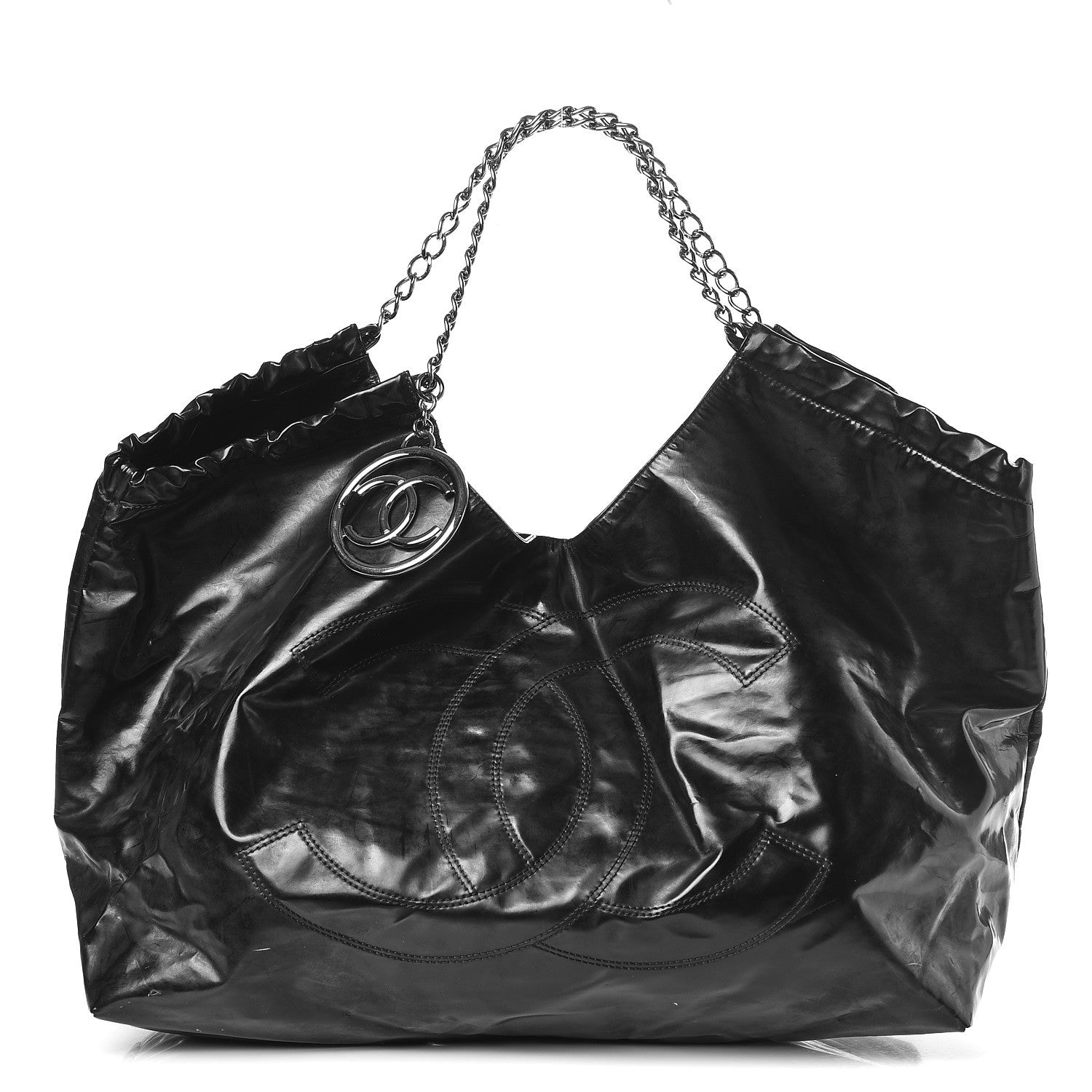Chanel Vinyl XL Coco Cabas Black 1 of 14