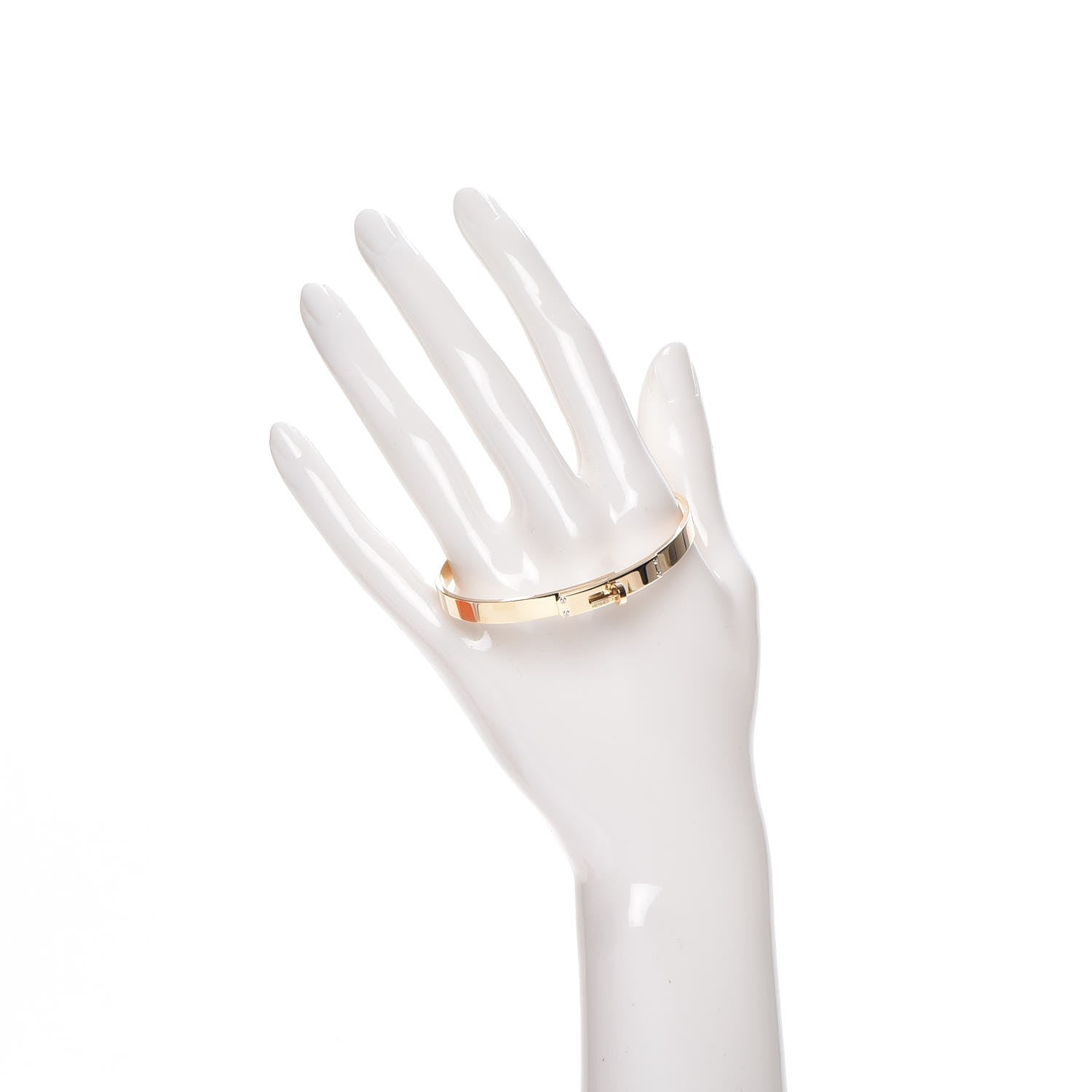 Hermes 18K Yellow Gold Diamond Kelly PM Bangle Small 2 of 6