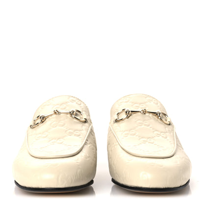 Gucci Glamour Calfskin Guccissima Womens Princetown Slippers 37 New Ivoire 3 of 11