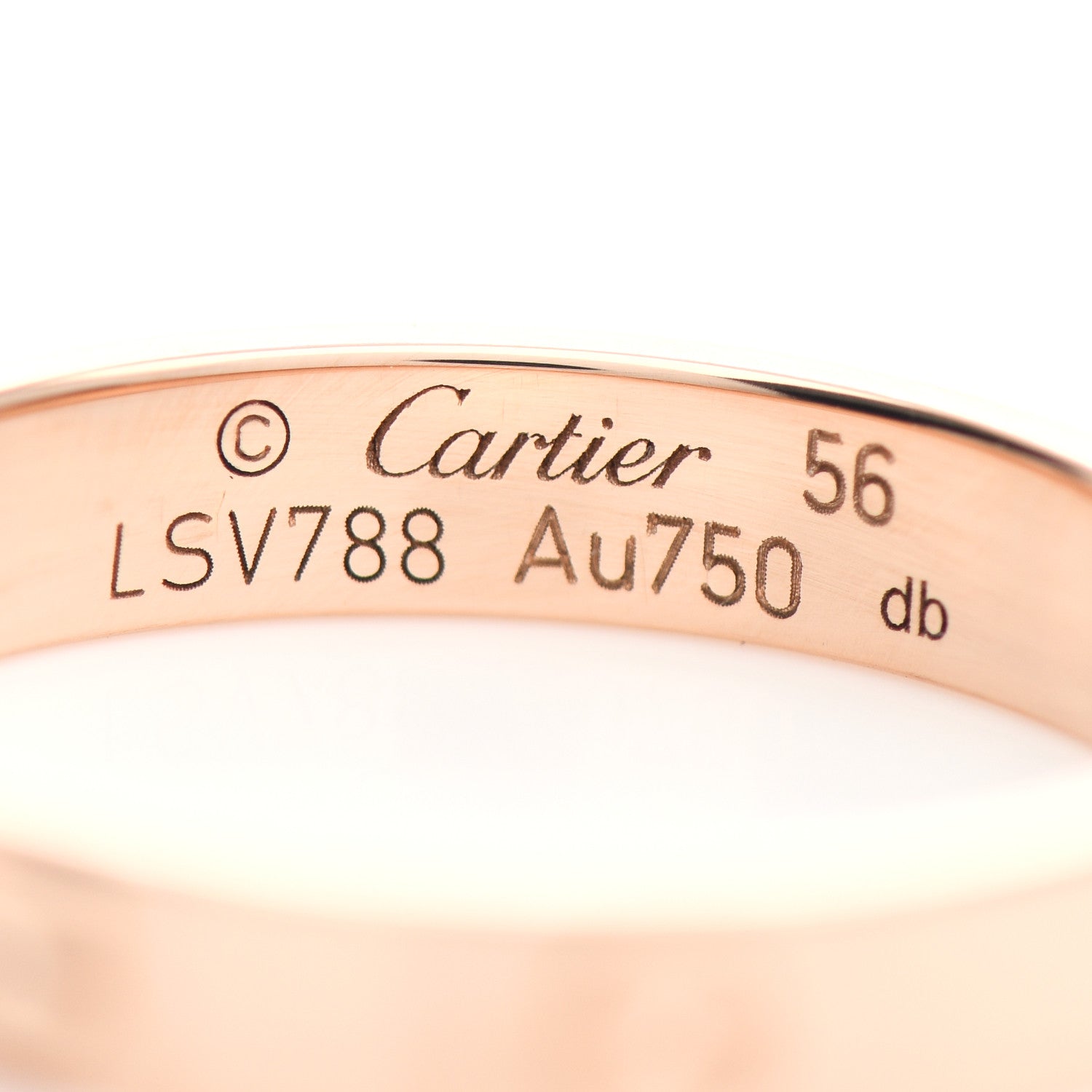 Cartier 18K Pink Gold 3.5mm LOVE Wedding Band Ring 56 7.75 4 of 5