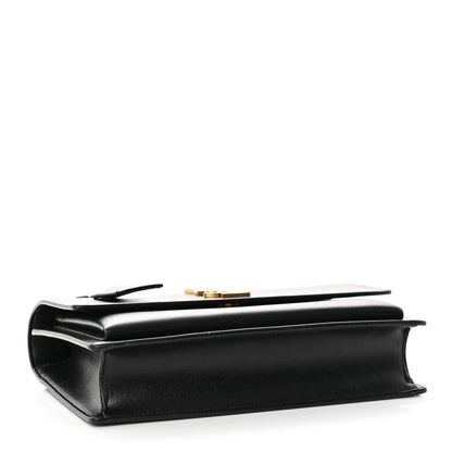 Saint Laurent Smooth Calfskin Medium Monogram Sunset Satchel Black 4 of 17