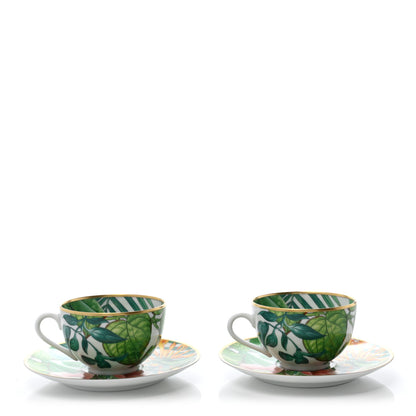 Hermes Porcelain Passifolia Tea Cup And Saucer Set Of 2 1 of 10