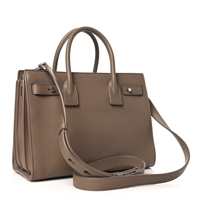 Saint Laurent Grained Calfskin Baby Sac De Jour Souple Taupe 4 of 14