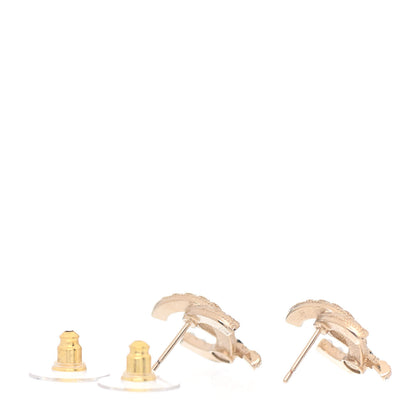 Chanel Resin Pearl CC Earrings Gold Black 3 of 4