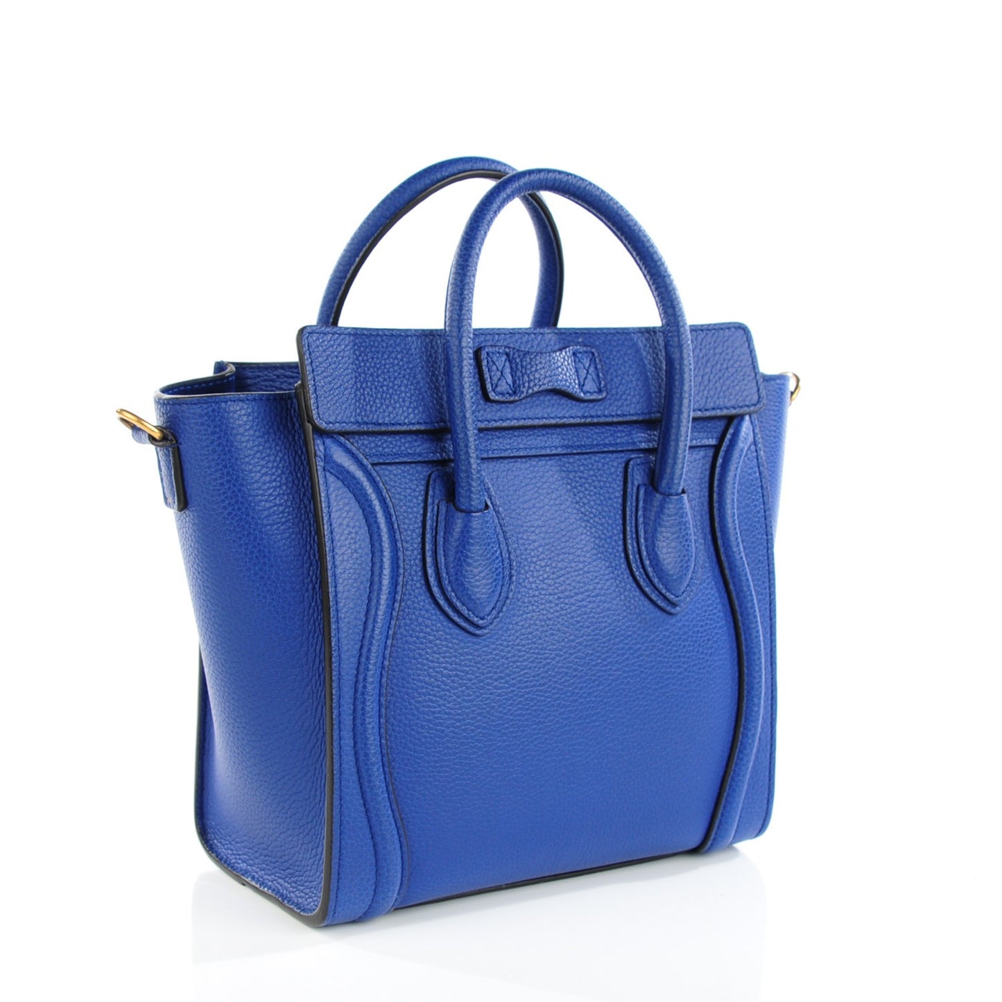 Drummed Calfskin Nano Luggage Indigo