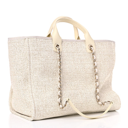 Chanel Lurex Boucle Large Deauville Tote White 2 of 14
