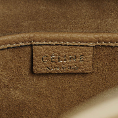 Celine Drummed Calfskin Nano Luggage Dune 6 of 7